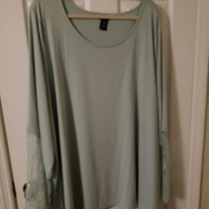 Aqua bell sleeve blouse